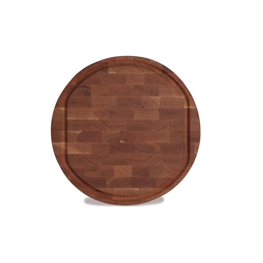 J K Adams Morgan 18 In Round Cherry End Grain Butcher Block Board Round Cherry End Grain Butcher Block Board