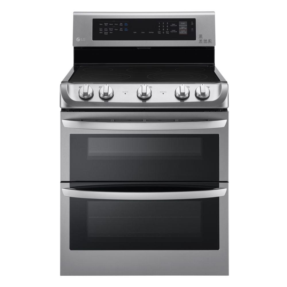 Stainless Steel Lg Electronics 40 Double Oven Electric Ranges Double Oven Electric Range With Probake Convection Self Clean And