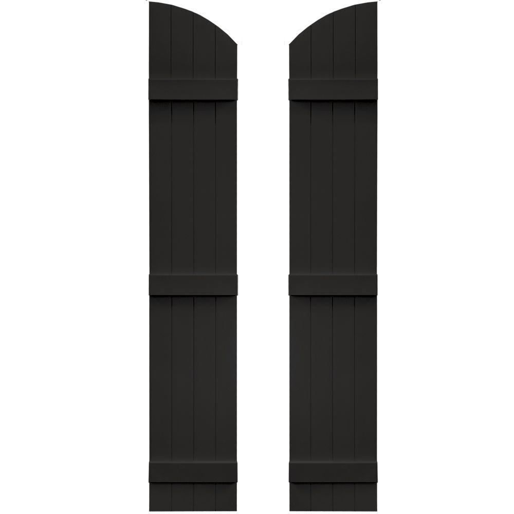 Builders Edge 14 in. x 77 in. BoardNBatten Shutters Pair, 4 Boards
