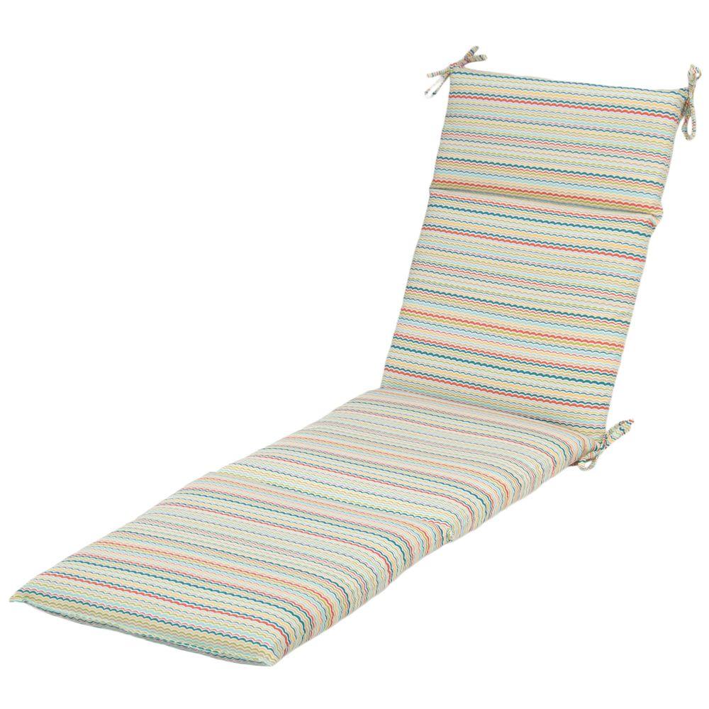 Hampton Bay Rigby Stripe Outdoor Chaise Cushion740701225000 The