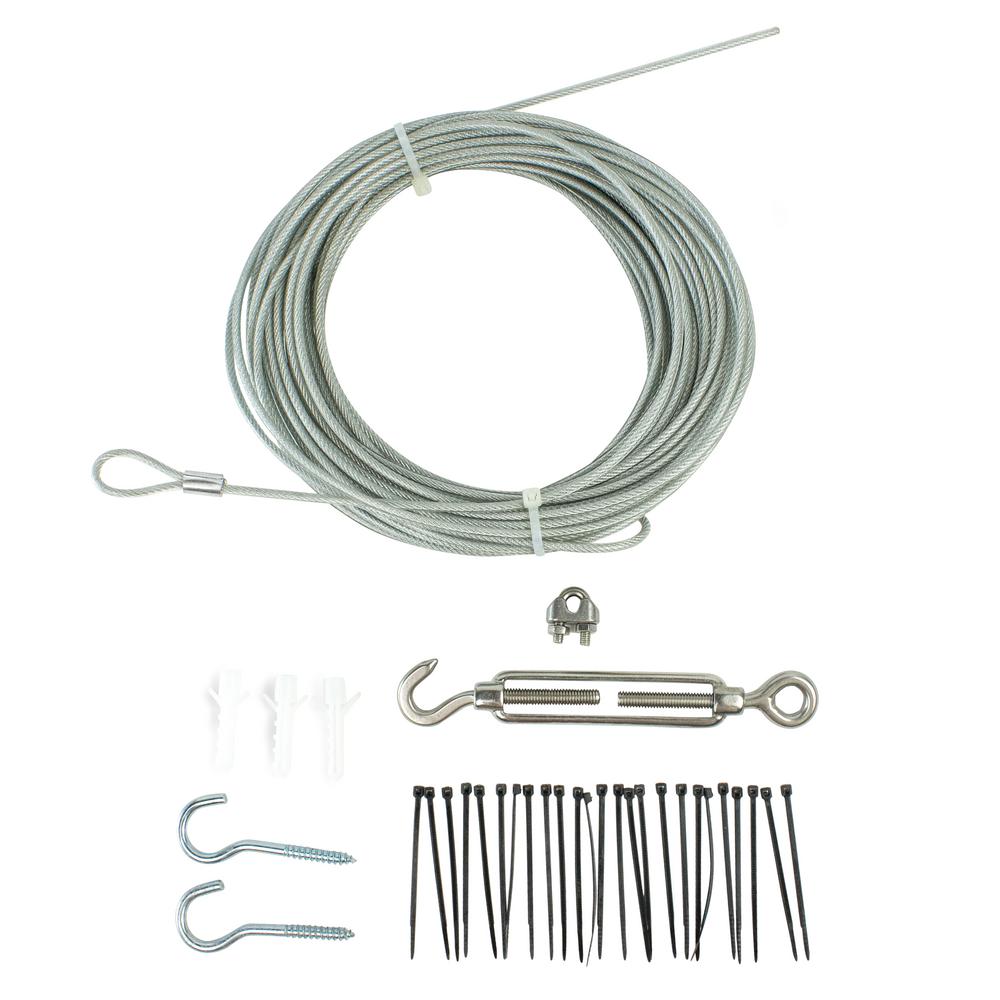 Newhouse Lighting 48 Ft String Light Hanging Mounting Kit Wire Mounting Hooks