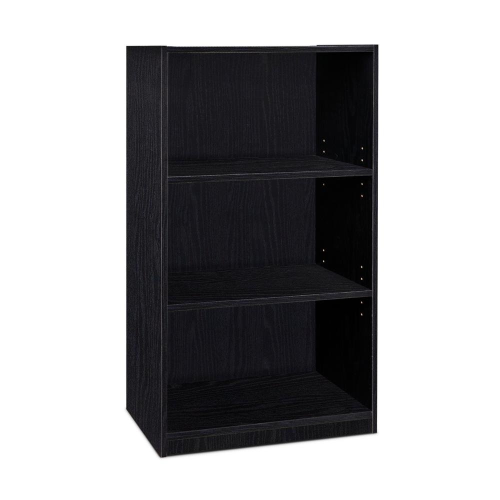 Furinno Jaya 3 Shelf Black Open Bookcase 14151r1bkw The Home Depot Furinno Jaya 3 Shelf Black Open Bookcase
