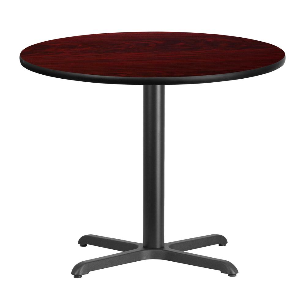 Flash Furniture 36 In Round Mahogany Laminate Table Top With 30 Flash Furniture 36 In Round Mahogany Laminate Table Top With 30 X