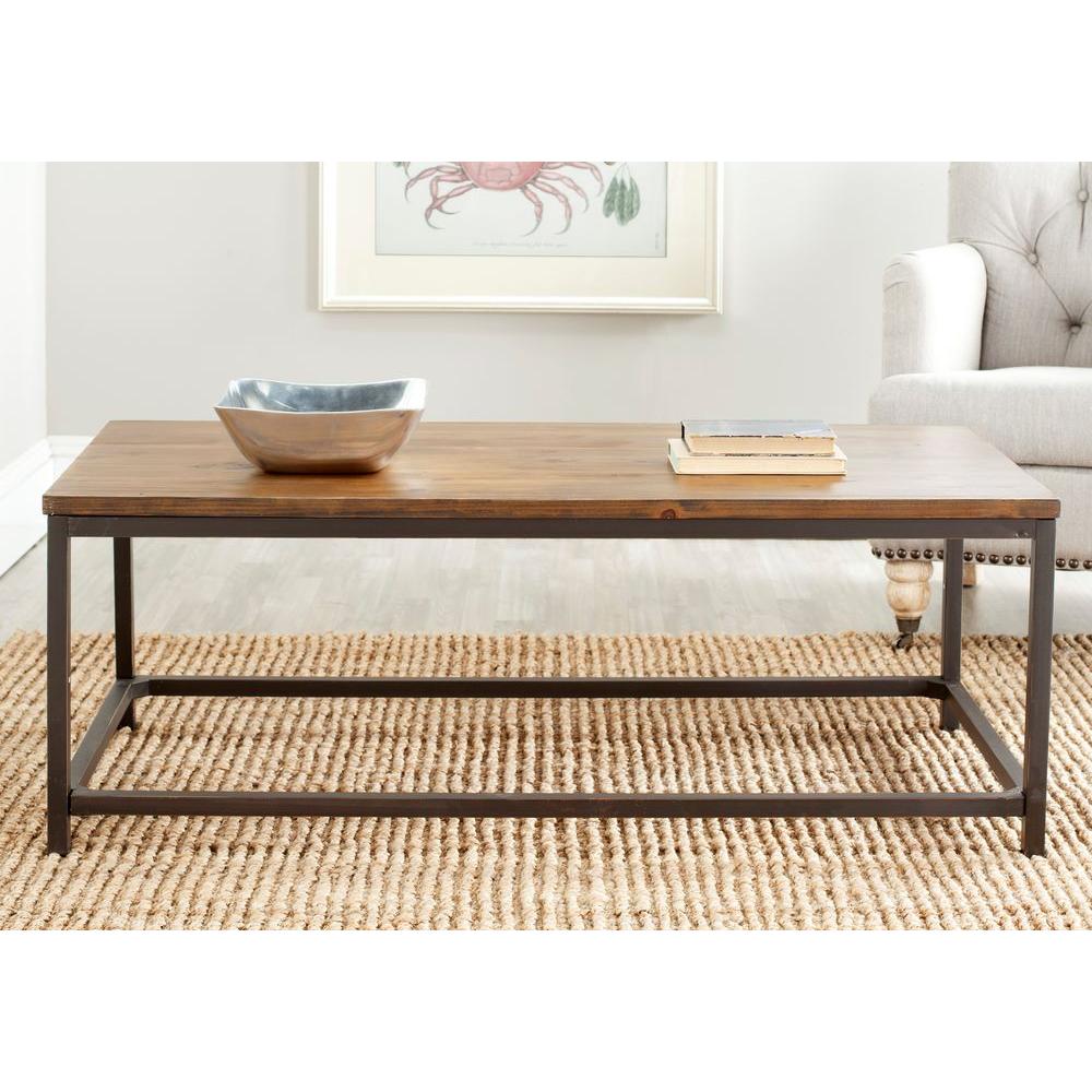 Safavieh Alec Brown Coffee Table Amh6545a The Home Depot Safavieh Alec Brown Coffee Table