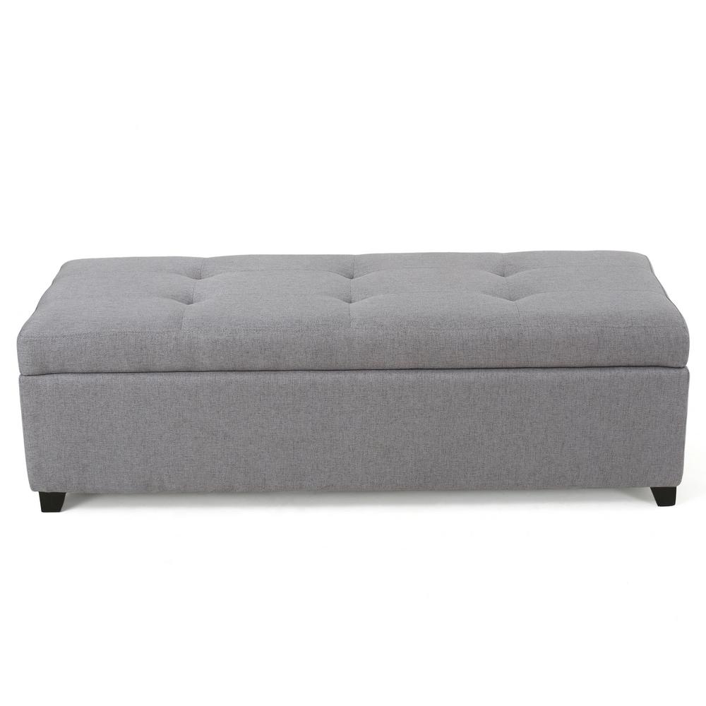 Gray Bedroom Benches Furniture The Bwood Gray Fabric Storage Bench