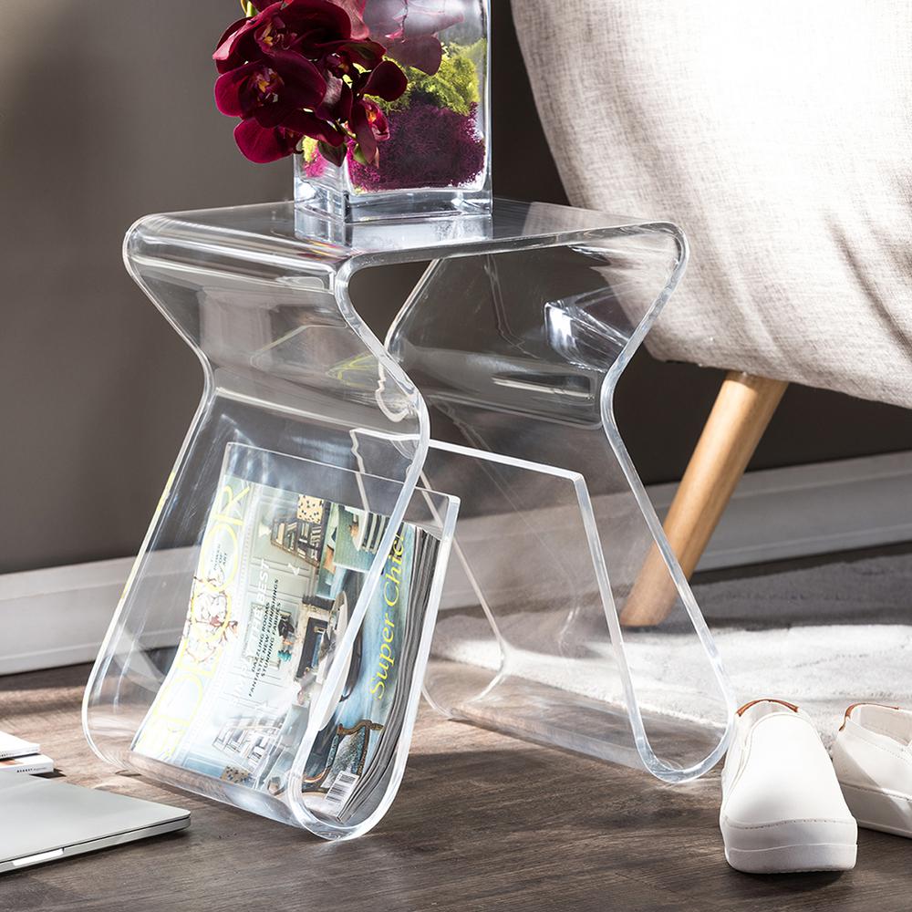 Baxton Studio Susan Clear Finished Plastic End Table288622947HD