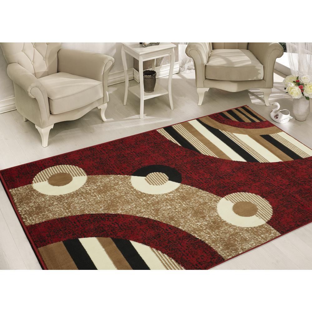 5 X 7 Area Rugs The Home Depot Clifton Collection Modern Circles Design Red 5 Ft X 7 Area Rug