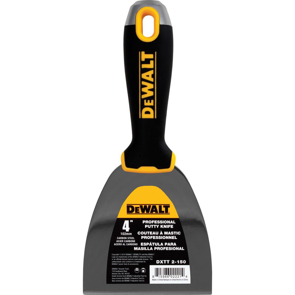 DEWALT 4 in. Carbon Steel Putty Knife with Soft Grip HandleDXTT 2150