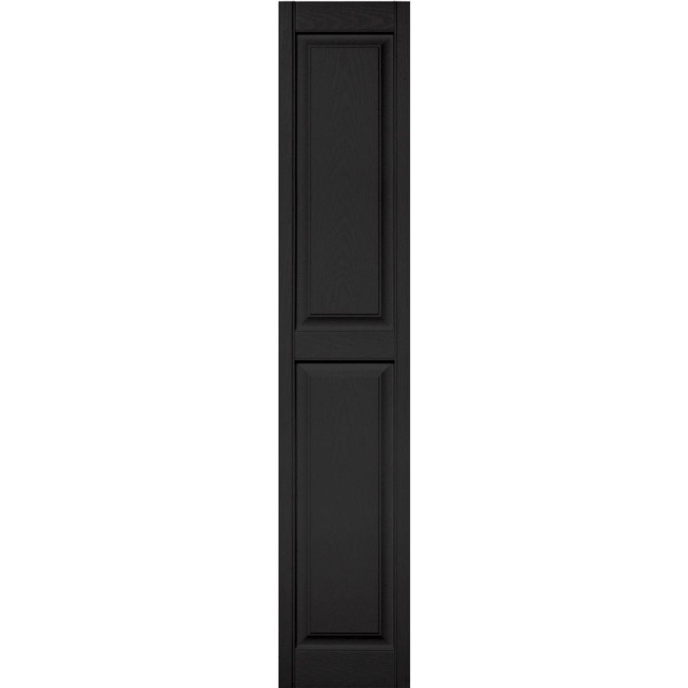 Builders Edge 15 in. x 75 in. Raised Panel Vinyl Exterior Shutters Pair