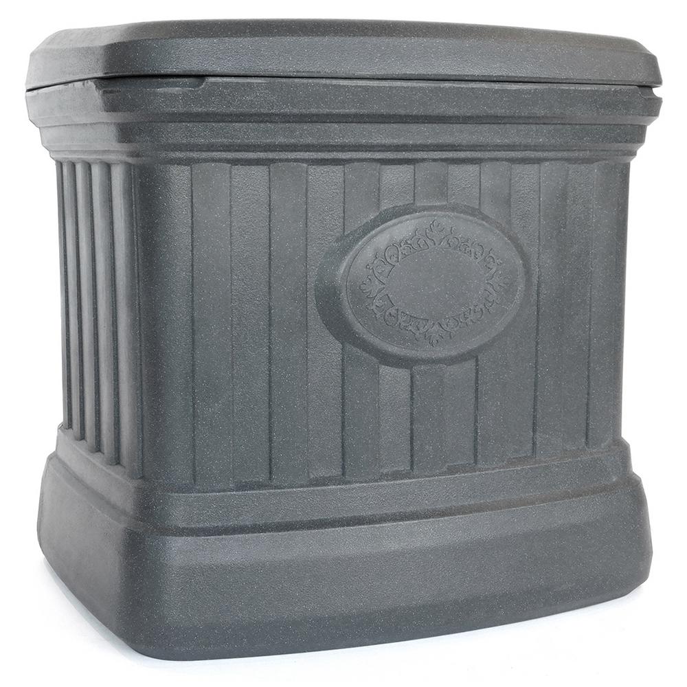 FCMP 26 Gallon Ice Melt Outdoor Storage Bin Container for Sand, Salt, Gardening Supplies, Animal Bird, Bird Seed, and More, Gray