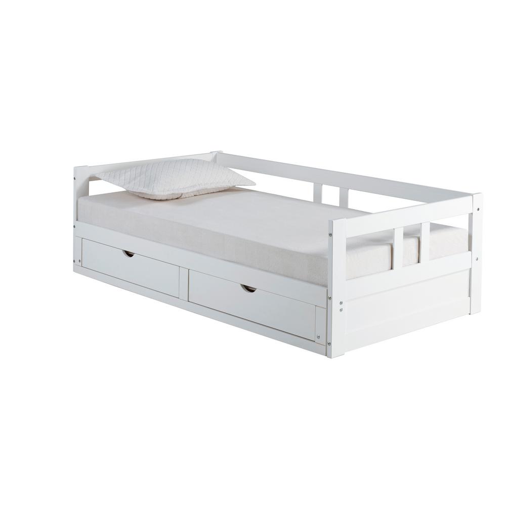 Alaterre Furniture Poppy White Twin Bed Ajpp10wh The Home Depot