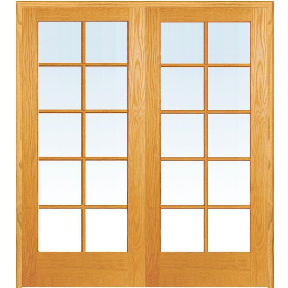 Jeld Wen 48 In X 80 In Oak Unfinished 10 Lite Wood Prehung
