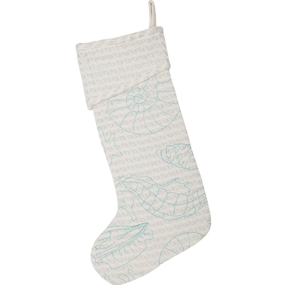 cottonmetallic thread arielle bright white coastal christmas decor stocking - Coastal Christmas Stockings cottonmetallic thread arielle bright white coastal christmas decor stocking - Coastal Christmas Stockings