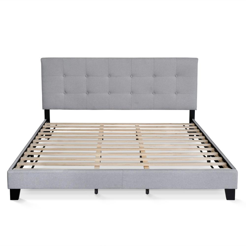 Furinno Laval Glacier King On Tufted Bed Frame Fb17020k