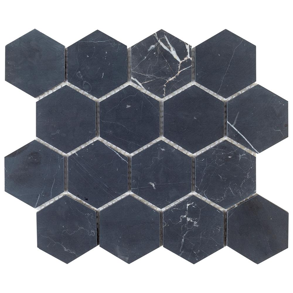 Hexagon Black Tile Flooring The Home Depot Hexagon Black Tile Flooring The