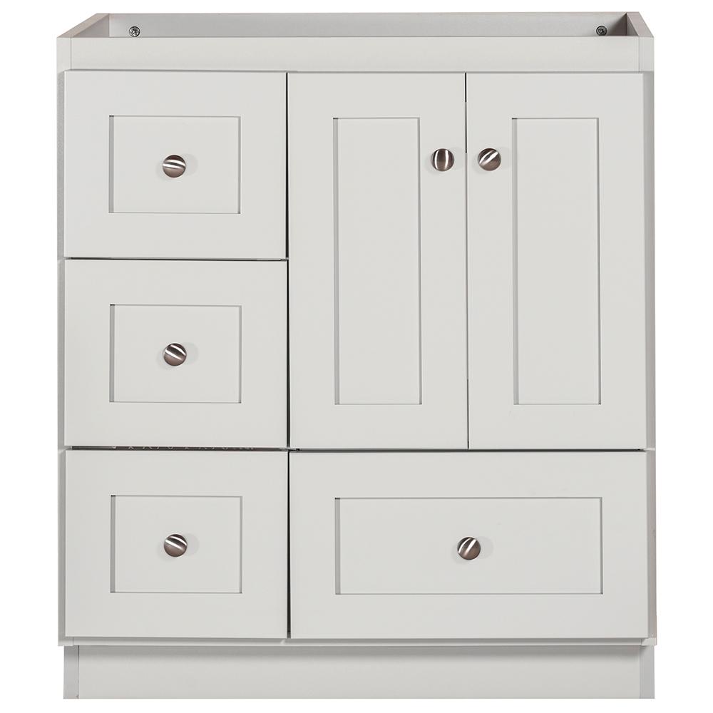 Simplicity By Strasser Shaker 30 In W X 21 D 34 5 H Bath Vanity Cabinet Only With Left Drawers Dewy Morning