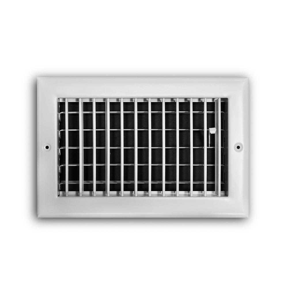 Everbilt 10 In X 6 In 1 Way Steel Adjustable Wall Ceiling Register In White E210vm 10x06 The Home Depot