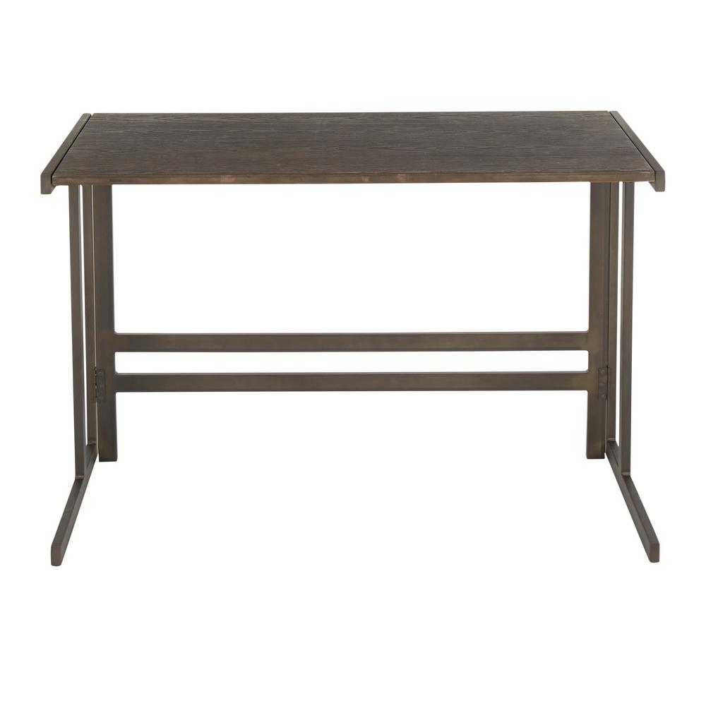 Lumisource Roman Industrial Antique Metal And Espresso Wood