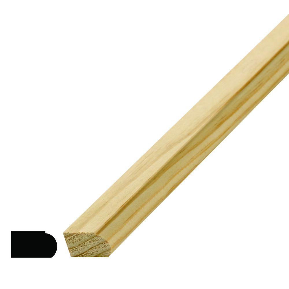 Alexandria Moulding WM 521 1/2 in. x 11/8 in. Pine Sash Bead Moulding
