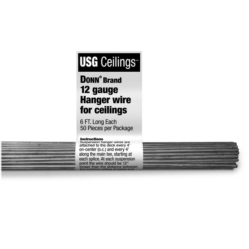 Usg Donn Brand 12 Gauge 6 Ft Hanger Wires 50 Pack 207535 The