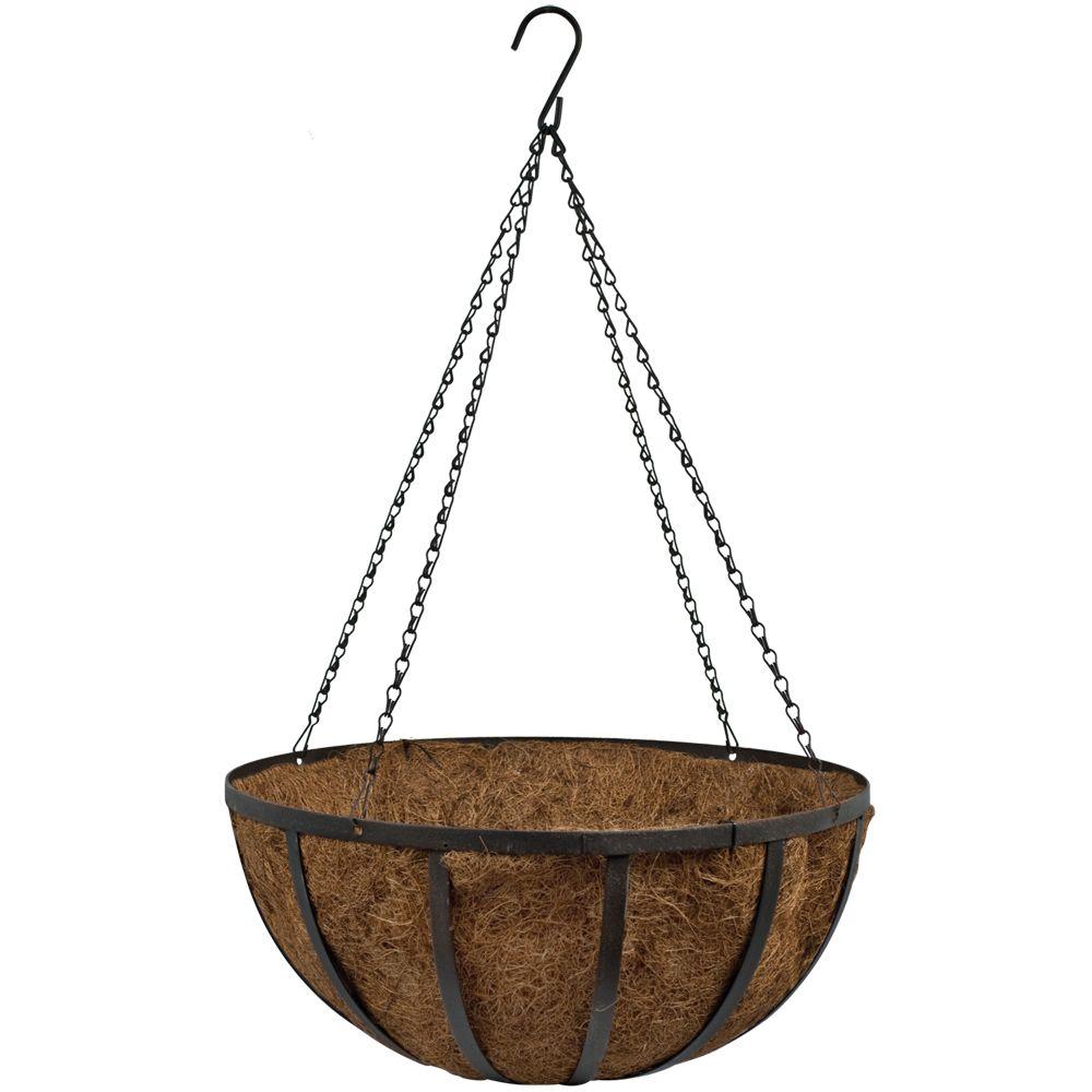 Pride Garden Products 18 in. Coco Oxford Hanging Basket with Desert Bronze