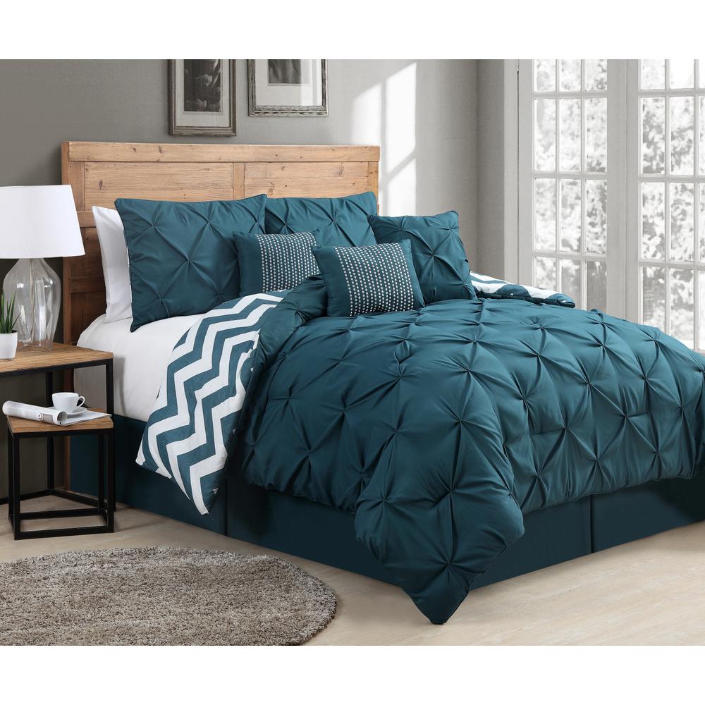 Avondale Manor Venice 7 Piece Teal King Comforter Set
