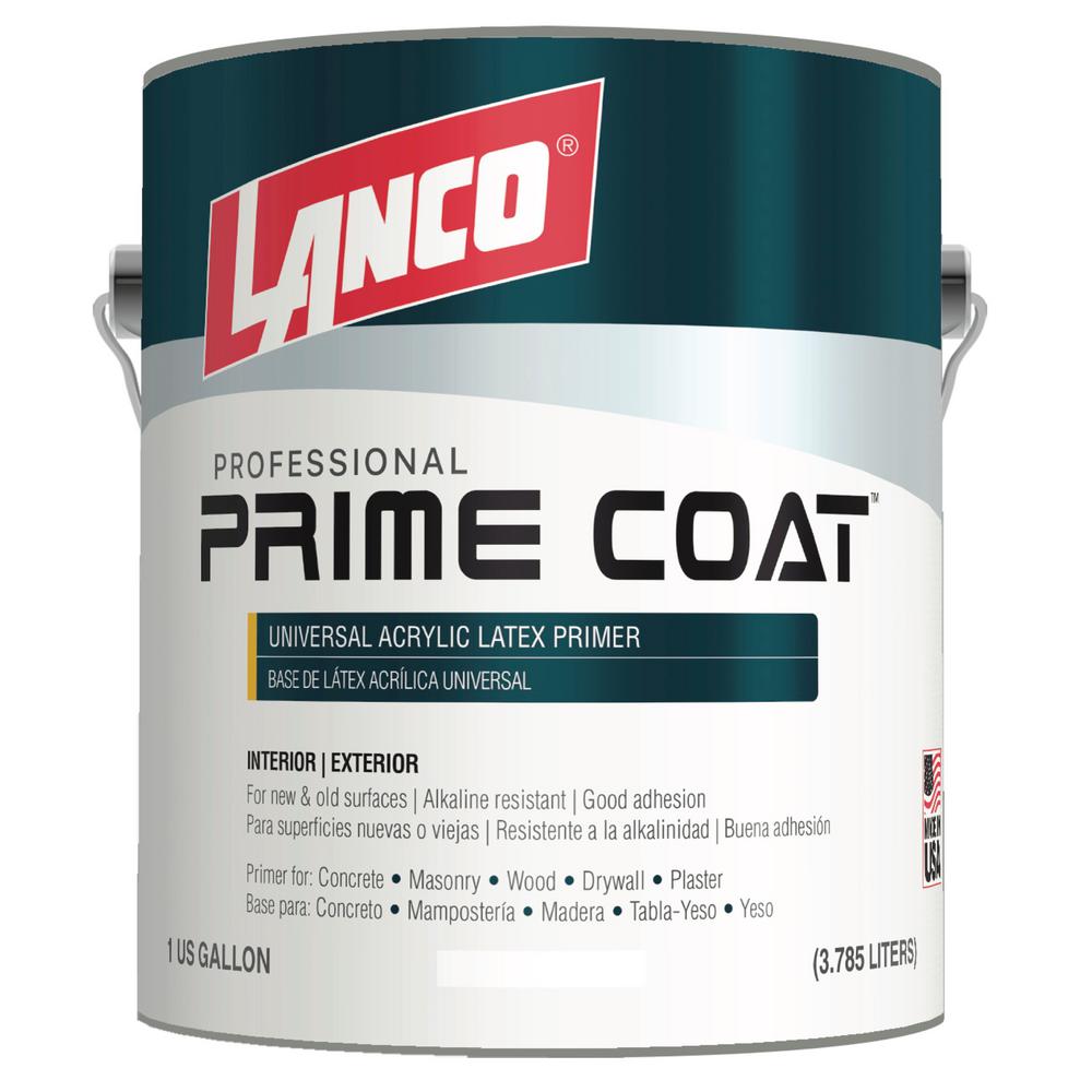 Lanco 1 Gal. Prime Coat Acrylic Latex Interior/Exterior Wall Primer ...