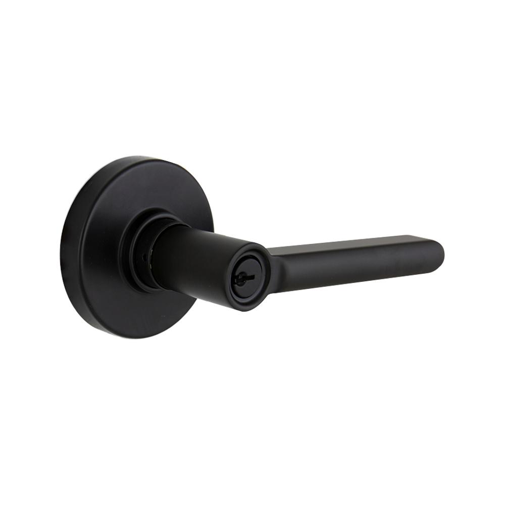 Defiant Tonbridge Matte Black Keyed Entry Door Lever With Round Rose 32ld6xk00c The Home Depot 2606