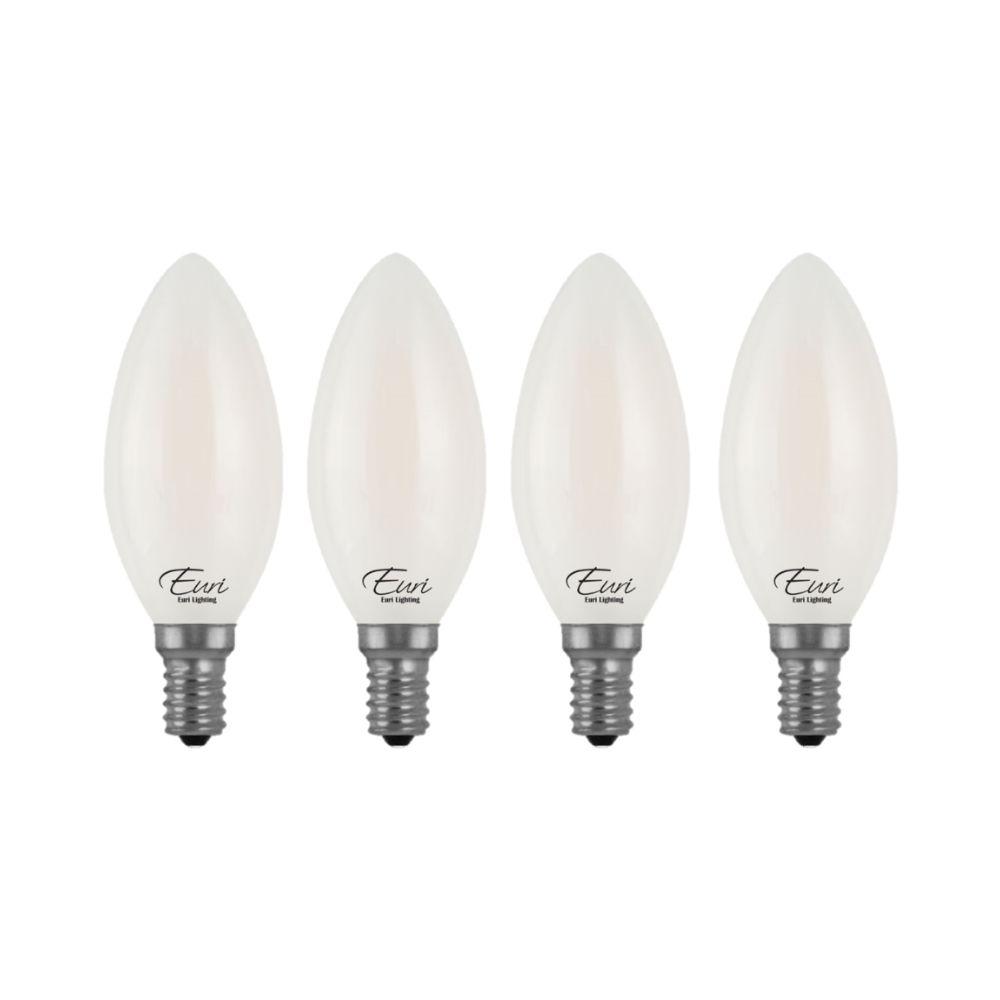 Pack of 6 60 Watt Eqivalent Small Base CTC B11 Straight Tip E12 - 2700K 6 Watt LED Edison Filament - 120V Dimmable LED Candelabra Chandelier Light Bulb Warm White Glow