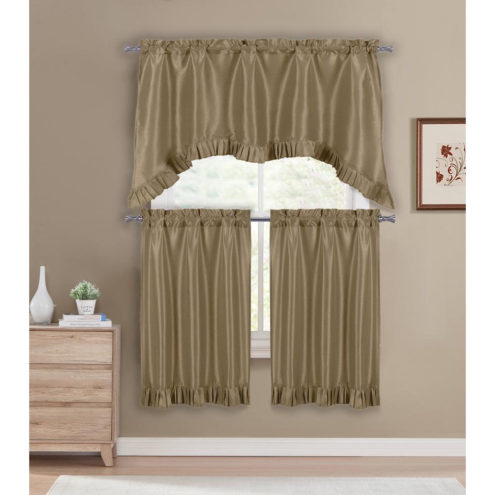 Duck River Bella Taupe Room Darkening Kitchen Curtain Set 55 In W X   Taupe Duck River Room Darkening Curtains Bektp 12 13128 64 1000 