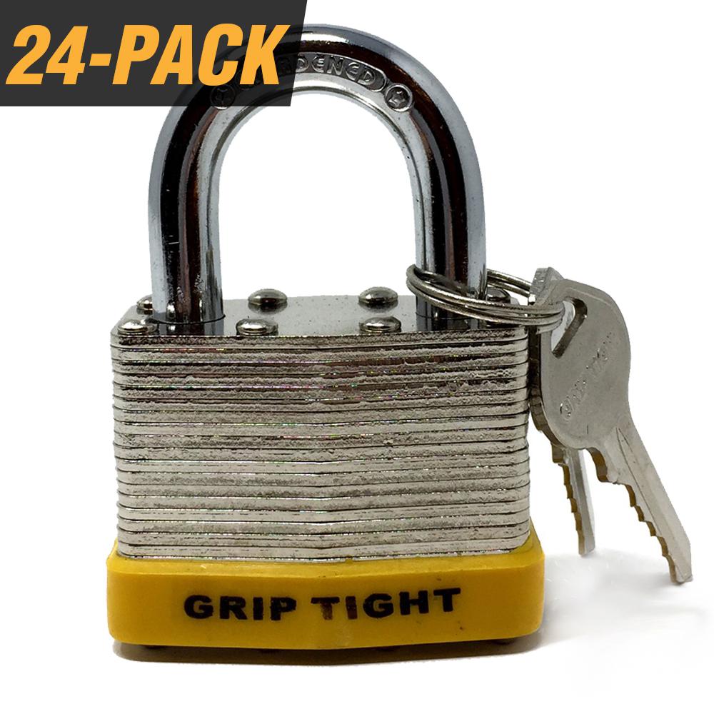 Grip Tight Tools 2 in. Nickel Plated Laminated Steel Keyed Padlock with