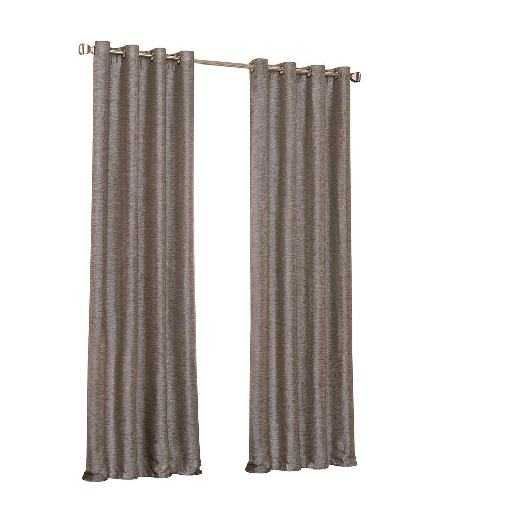 Geometric Curtains Ds Window Treatments The Home Depot Presto Blackout Window Curtain Panel In Chocolate 52 W