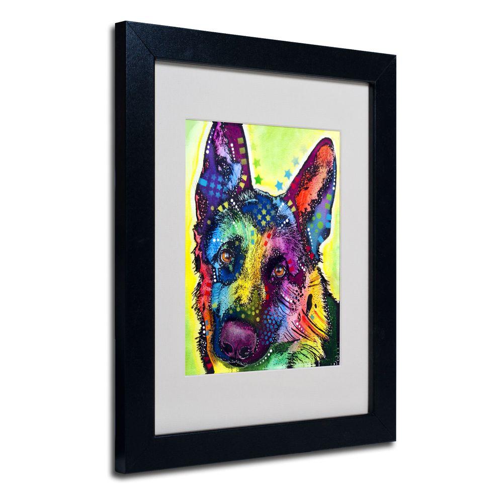 Trademark Fine Art 11 In X 14 In German Shepherd Matted Black