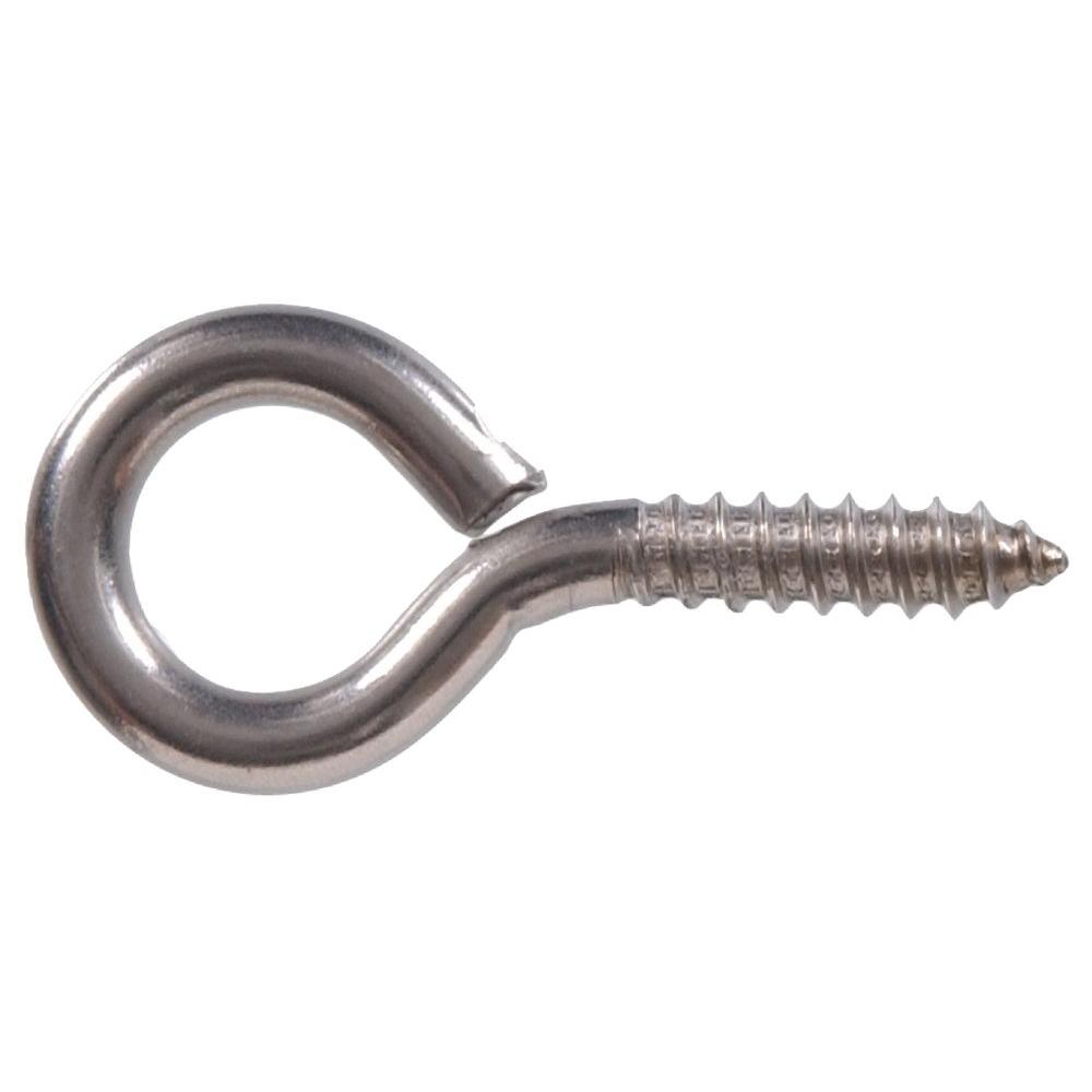 The Hillman Group 4-1/2 in. Stainless-Steel Screw Eyes Lag Thread (5 ...