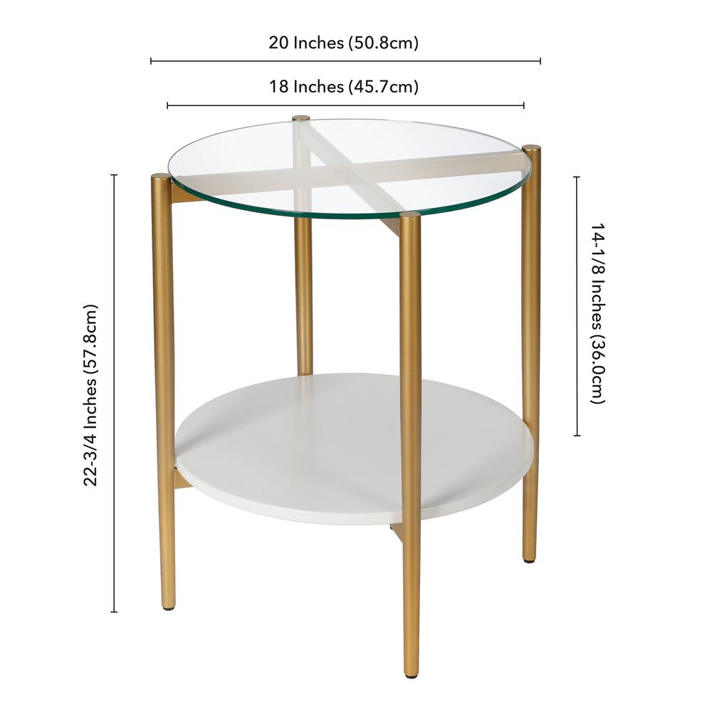 Hudson C Otto Brass With White Lacquer Shelf Side Table