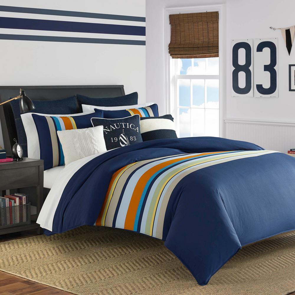 Nautica Heritage Sailing Stripe Cotton 3 Piece Full Queen Comforter Heritage Sailing Stripe Cotton 3 Piece Full Queen Comforter Set By Nautica