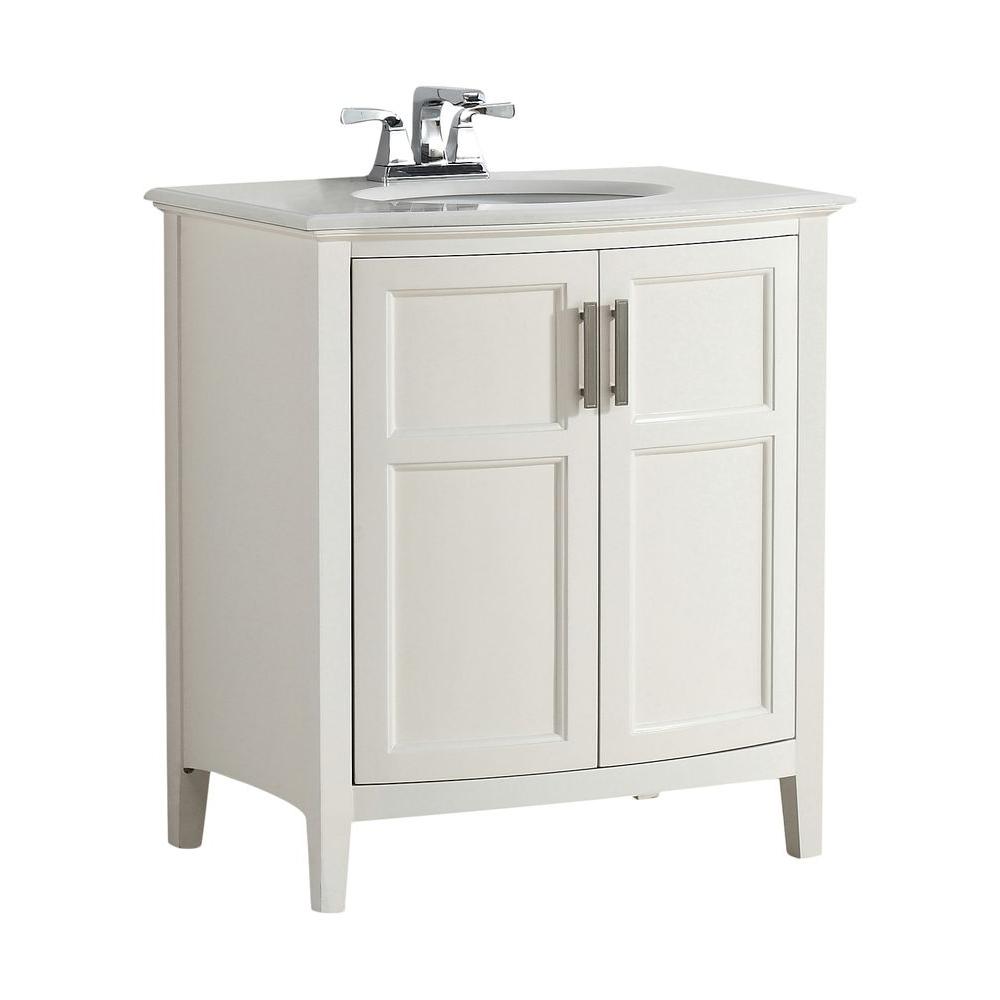 Simpli Home Winston Rounded Front 30 In Bath Vanity In Soft White With Quartz Marble Vanity Top In Bombay White With White Basin 4axcvwnrw 30 The Home Depot