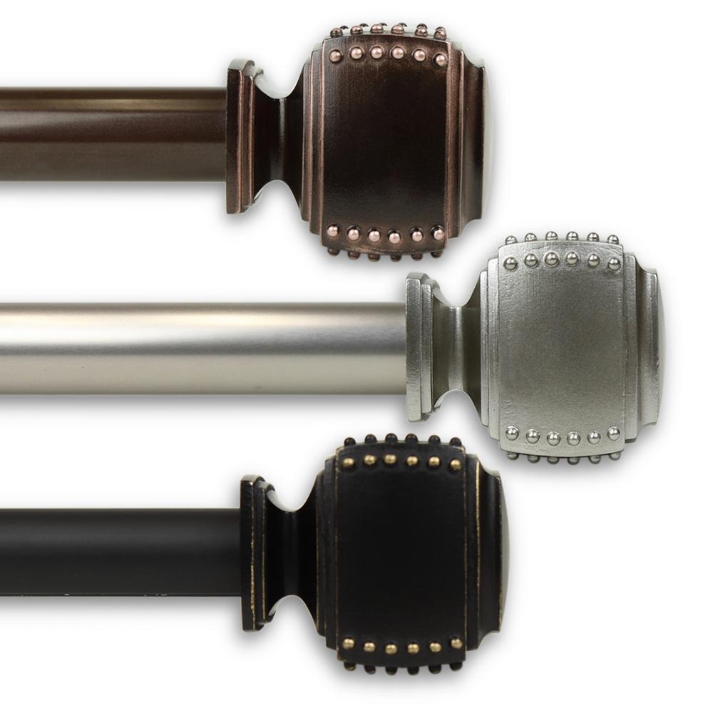 Rod Desyne Studded 1 In Single Curtain Rod 48 In 84 In In