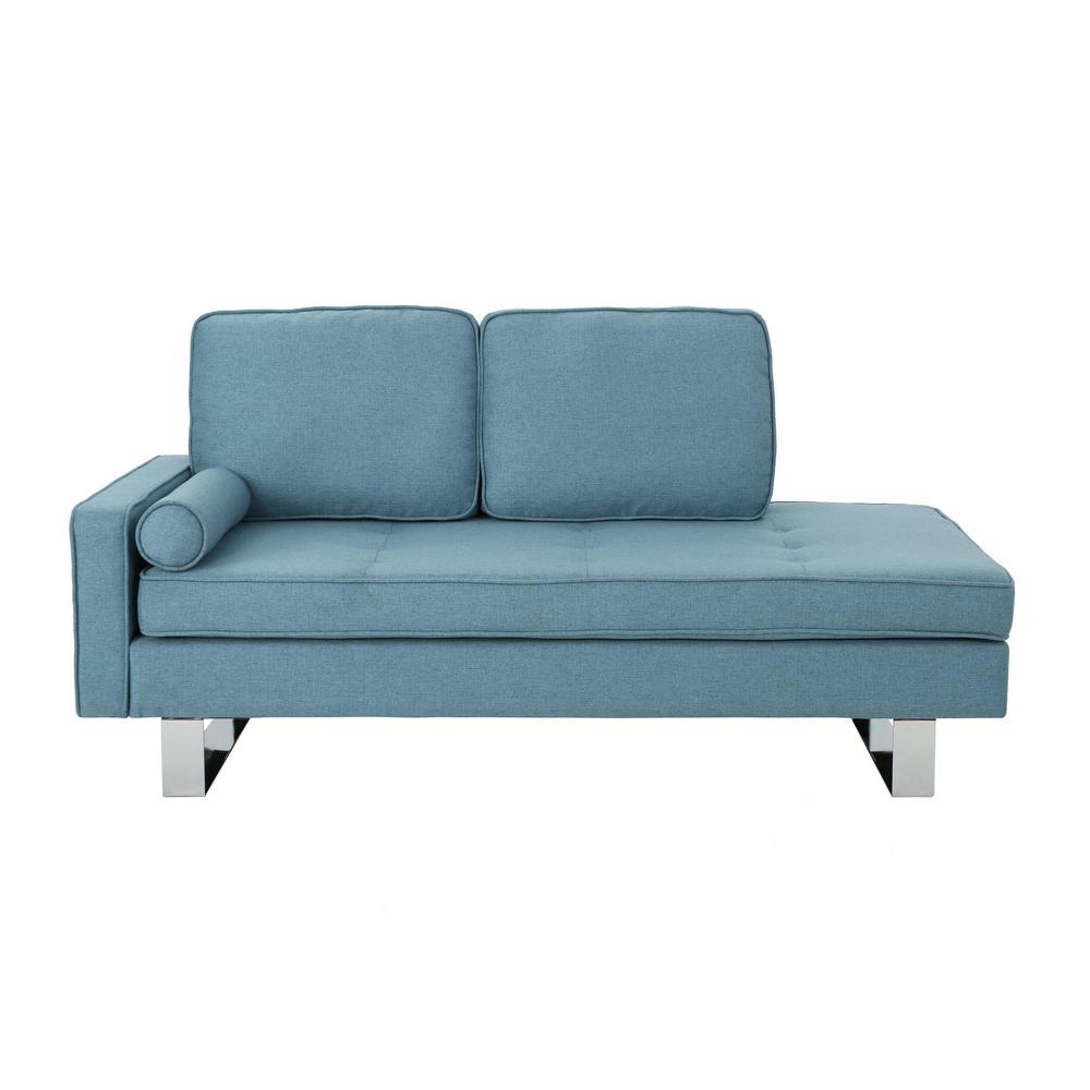 Le House Typhaine Modern Blue Fabric Chaise Loveseat