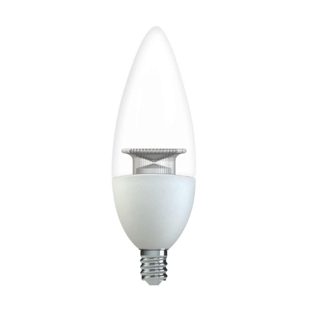 GE 40W Equivalent Daylight B11 Blunt Tip Clear Candelabra Base Dimmable