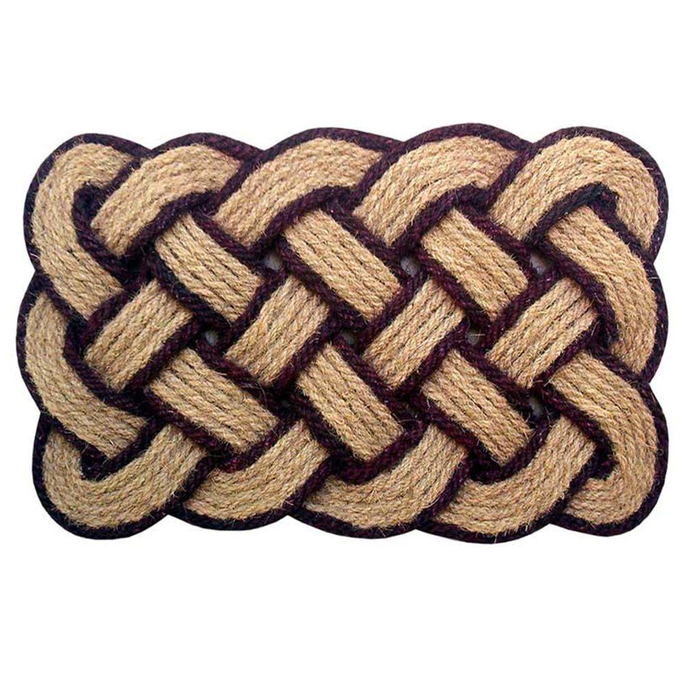 Nedia Home Rope Natural Brown 22 In X 36 In Coir Door Mat