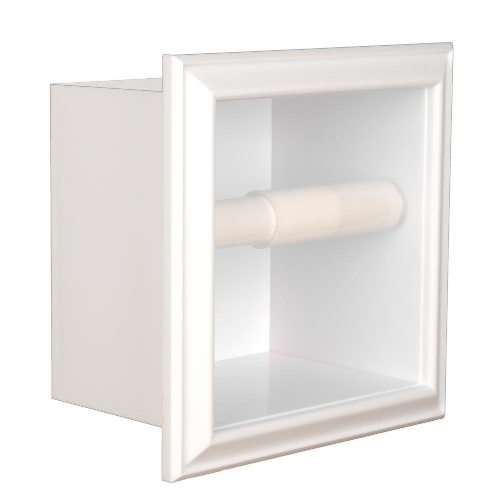 Unbranded Bradford Recessed Toilet Paper Holder In White Pltp 1 The Home Depot