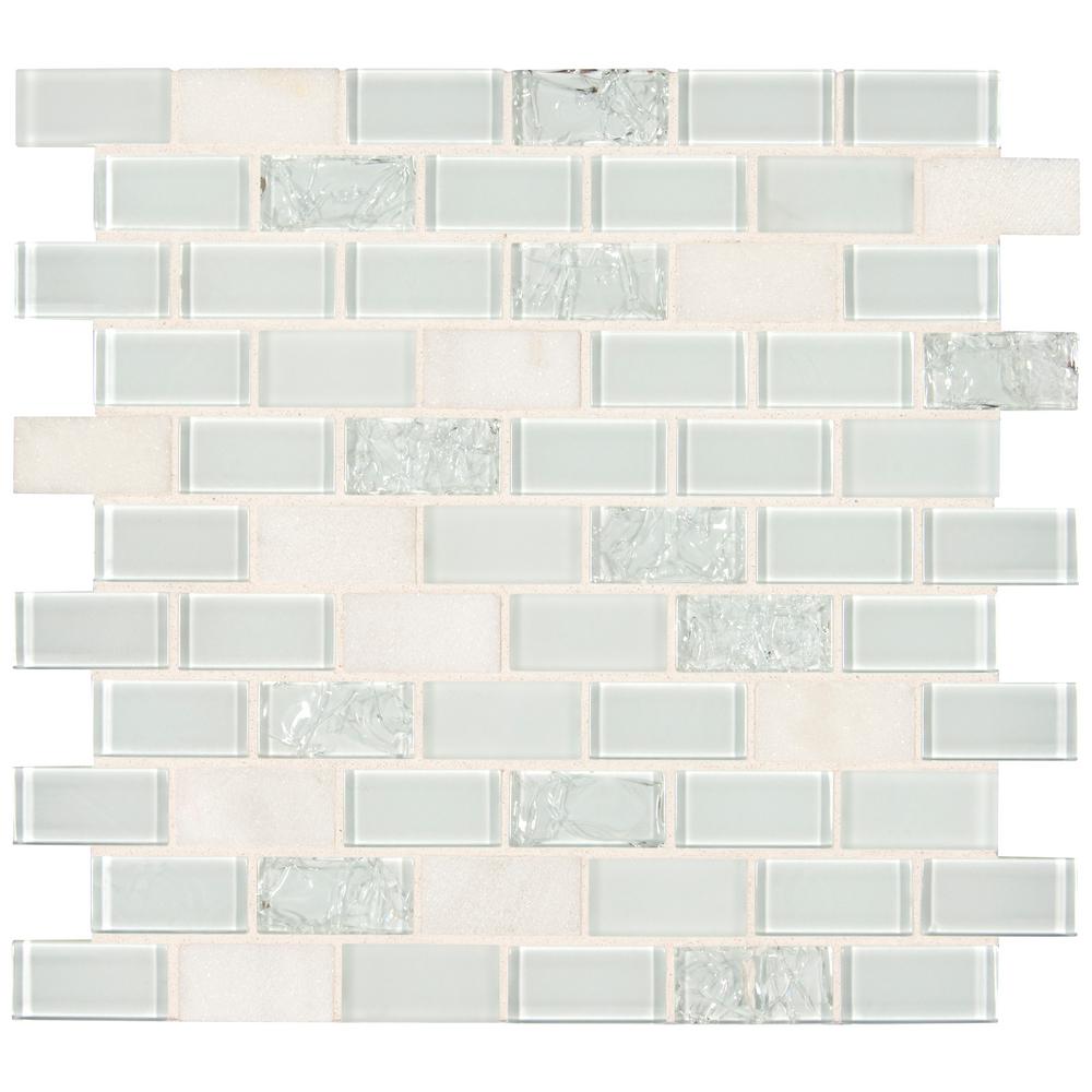 Msi Snow White Le Brick 12 2 In X 11 61 6 Mm Glass Stone Msi Snow White Le Brick 12 2 In X 11 61 6 Mm Glass