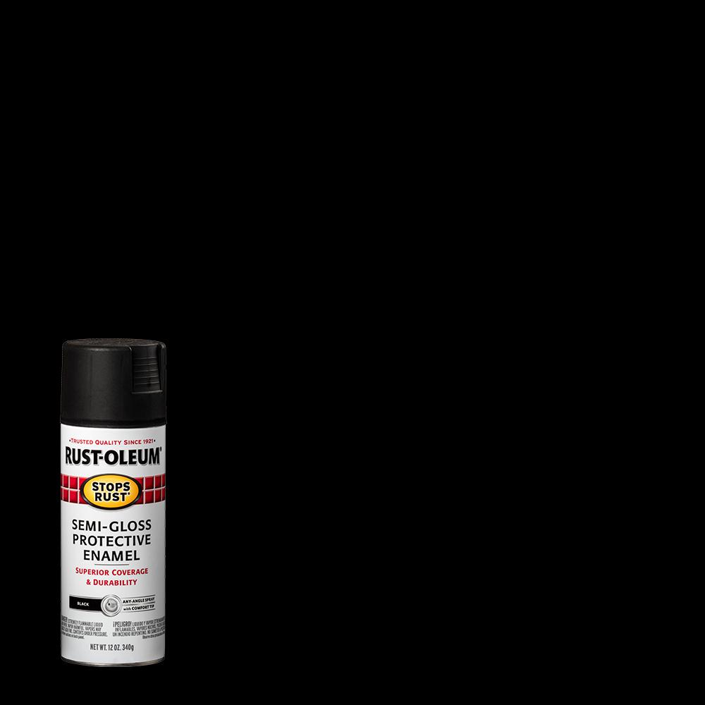 Rust Oleum Stops Rust 12 Oz Protective Enamel Semi Gloss Black Spray Paint 7798830 The Home Depot