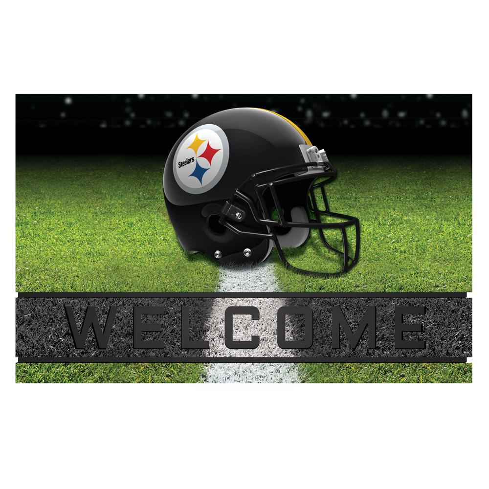 Fanmats Nfl Pittsburgh Steelers 18 In X 30 In Rubber Door Mat