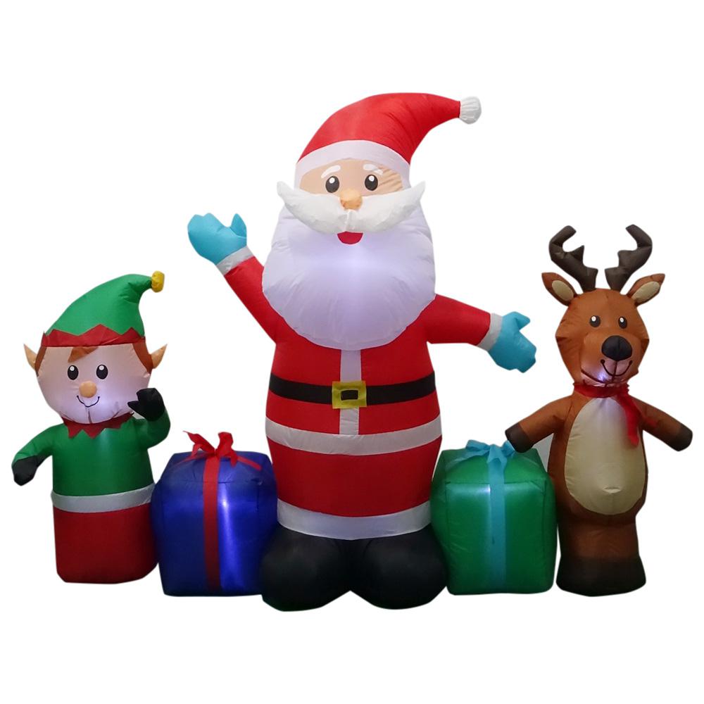w pre lit inflatable santa reindeer and elf collection airblown scene - Outdoor Christmas Inflatables w pre lit inflatable santa reindeer and elf collection airblown scene - Outdoor Christmas Inflatables