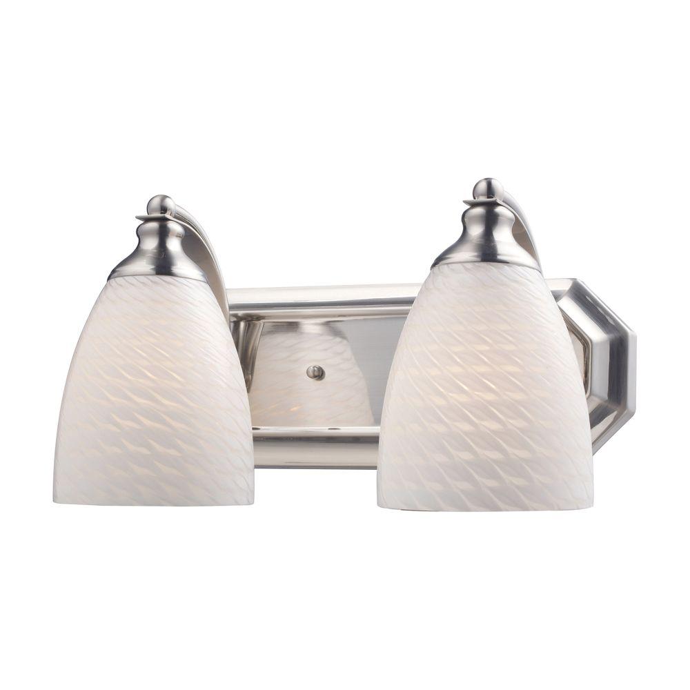 Titan Lighting Fulton 2Light Satin Nickel Vanity Light TN75389 The