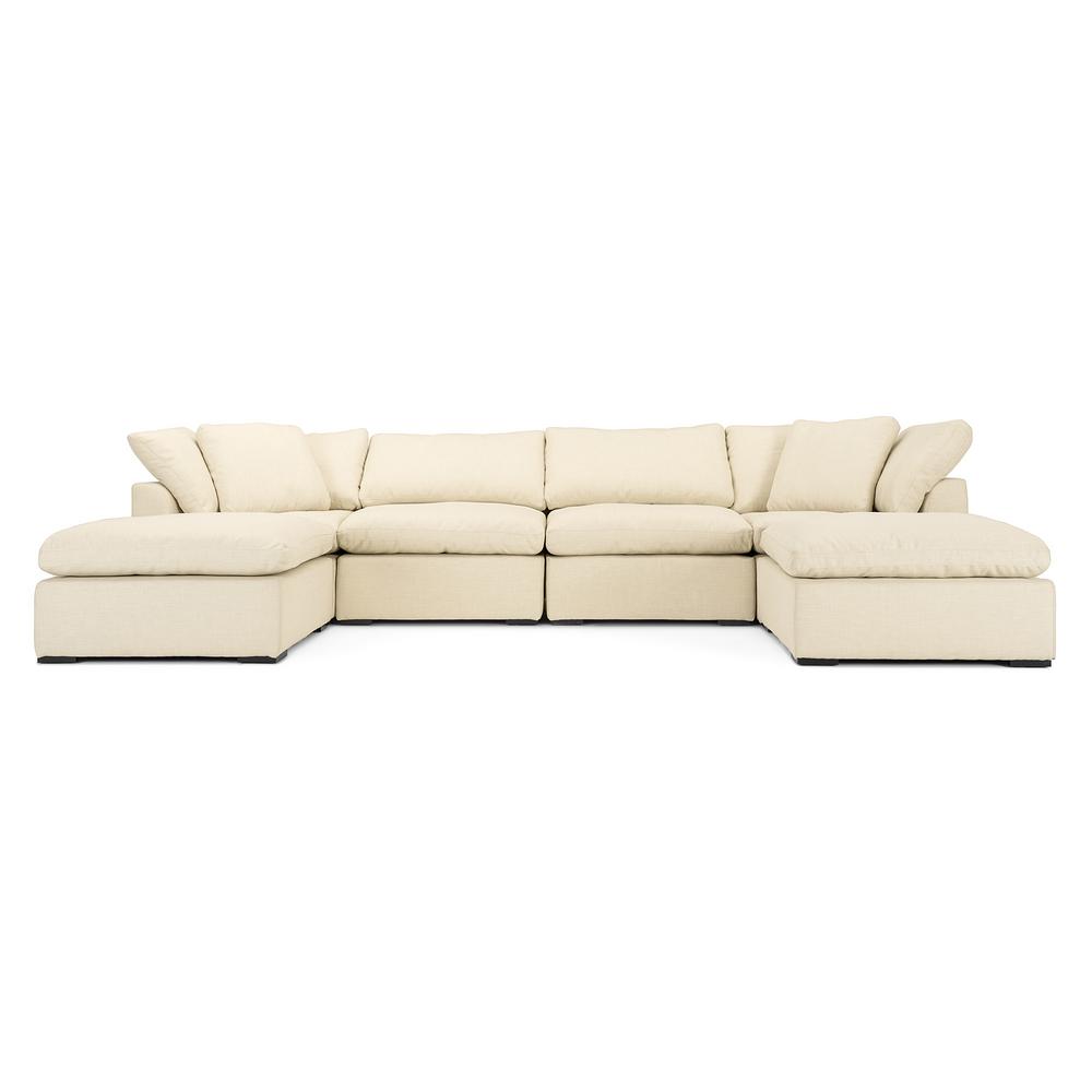 Rst Brands Aria 6 Piece Beige Sofa And Ottoman Set Ip Ss6 Aria B K