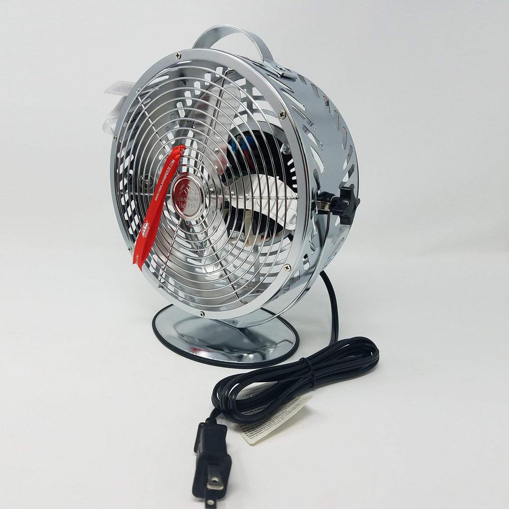Wbm Himalayan Breeze 8 6 In Decorative Chrome Table Top Fan Indoor