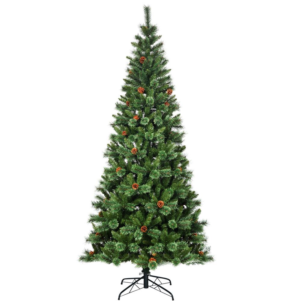 Costway 8 ft. Unlit Artificial Christmas Tree with 1043 tipsCM22805 The Home Depot